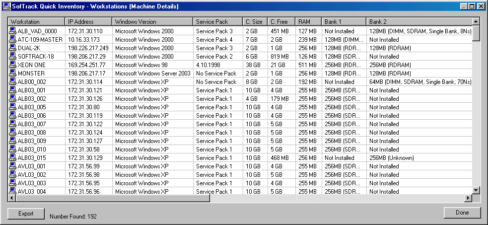 Quick Inventory: Workstation Details